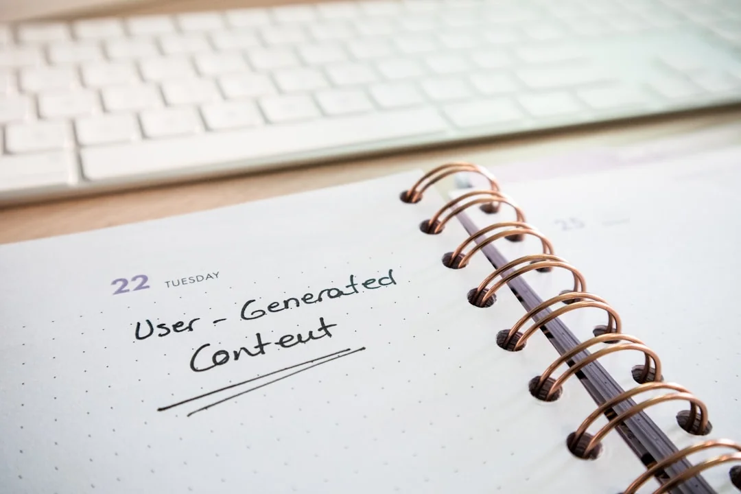 Close-up of SEO strategy planner with colorful sticky notes and a pencil on a notebook.